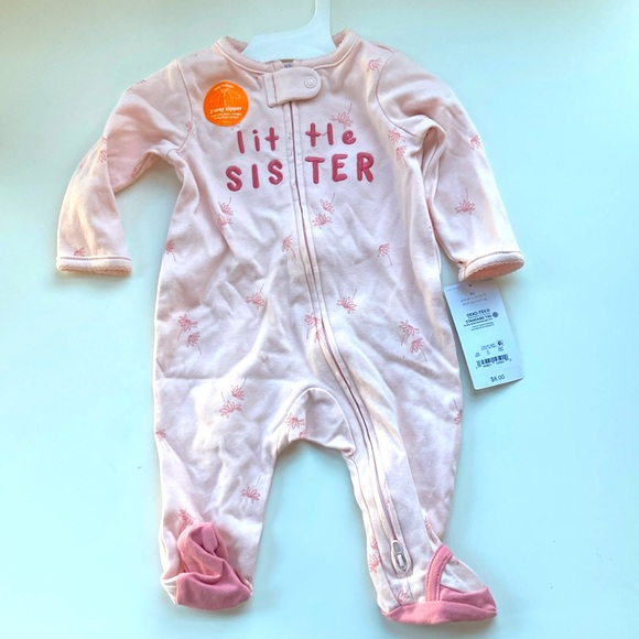 Baby sister footed set - light pink main image 0
